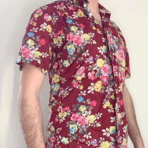 Urban Outfitters Your Neighbors Men's Floral Print Button Down